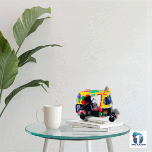 Hand Painted Metal Miniature Replica Baby Taxi